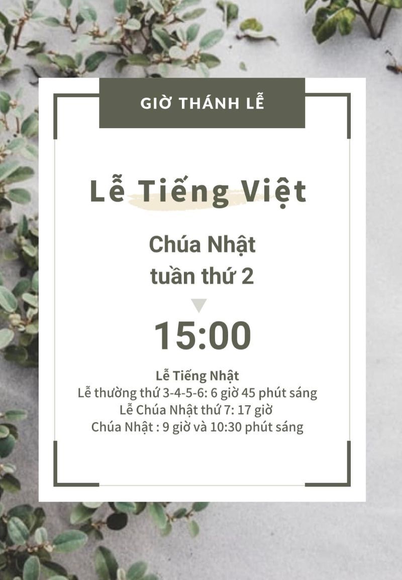 Giờ Lễ Tiếng Việt và Tiếng Nhật